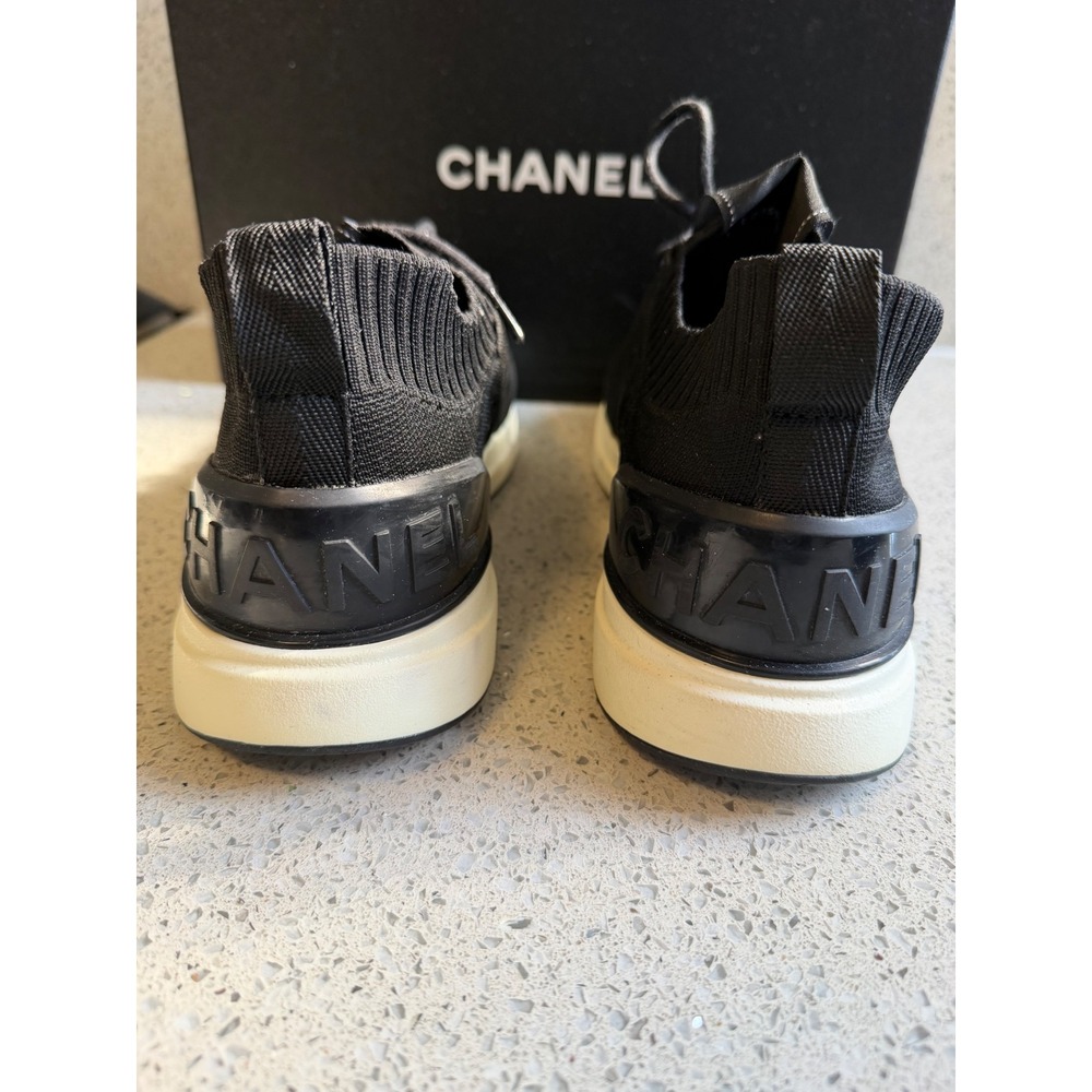 Chanel Sneakers Black Knit Size 40 - Picture 6 of 10
